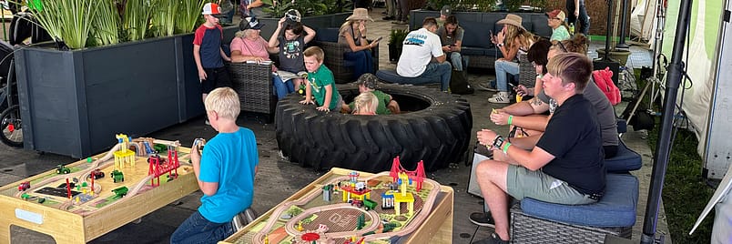 Kids playing in the play area at farm progress show